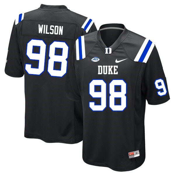 Men #98 Porter Wilson Duke Blue Devils College Football Jerseys Sale-Black - Click Image to Close